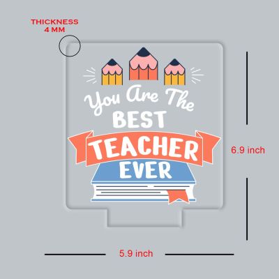 Best Teacher Ever UV Print Multicolor 3D LED Night Light – USB Powered Gift